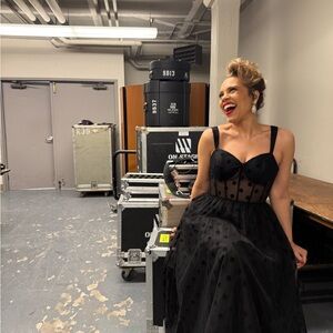 Elegant Black Polka Dot Dress